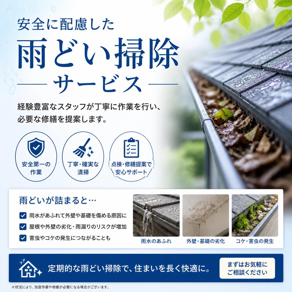 当社の雨どい掃除サービス